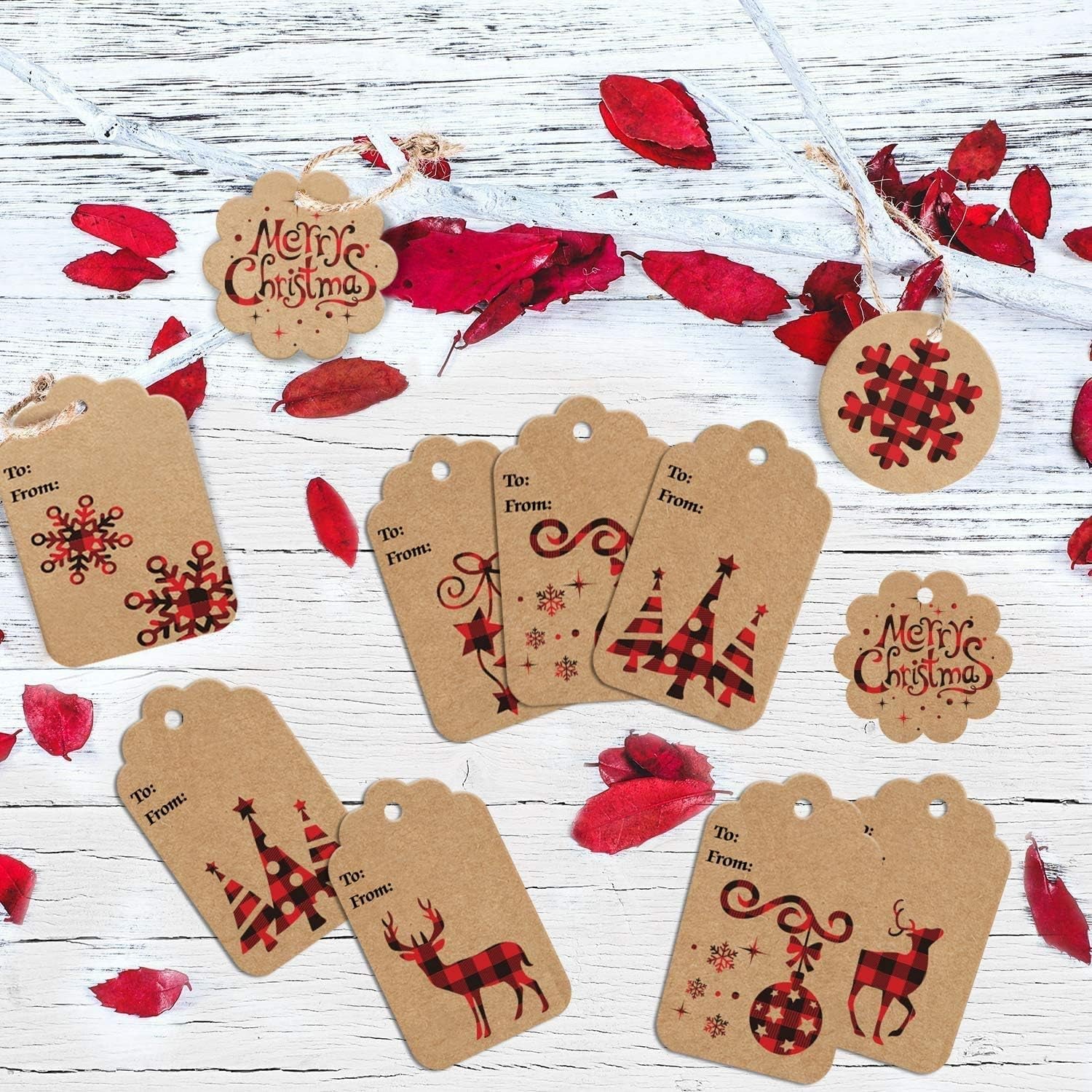  Christmas Kraft Paper Gift Tags -120