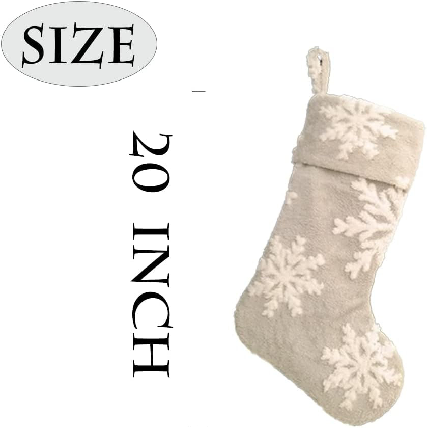 Faux Fur Snowflake Christmas Stockings (Set of 3)