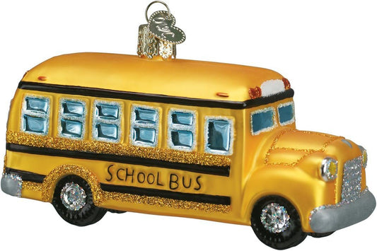 Ornaments: School Bus Glass Blown Ornaments for Christmas Tree (46007) 2 X 4.25