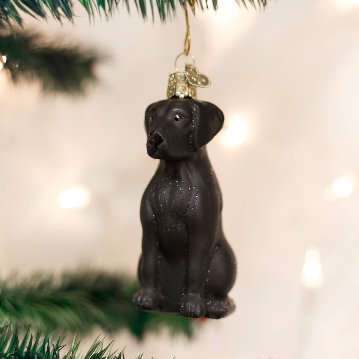 Black Labrador  Glass Blown Ornament