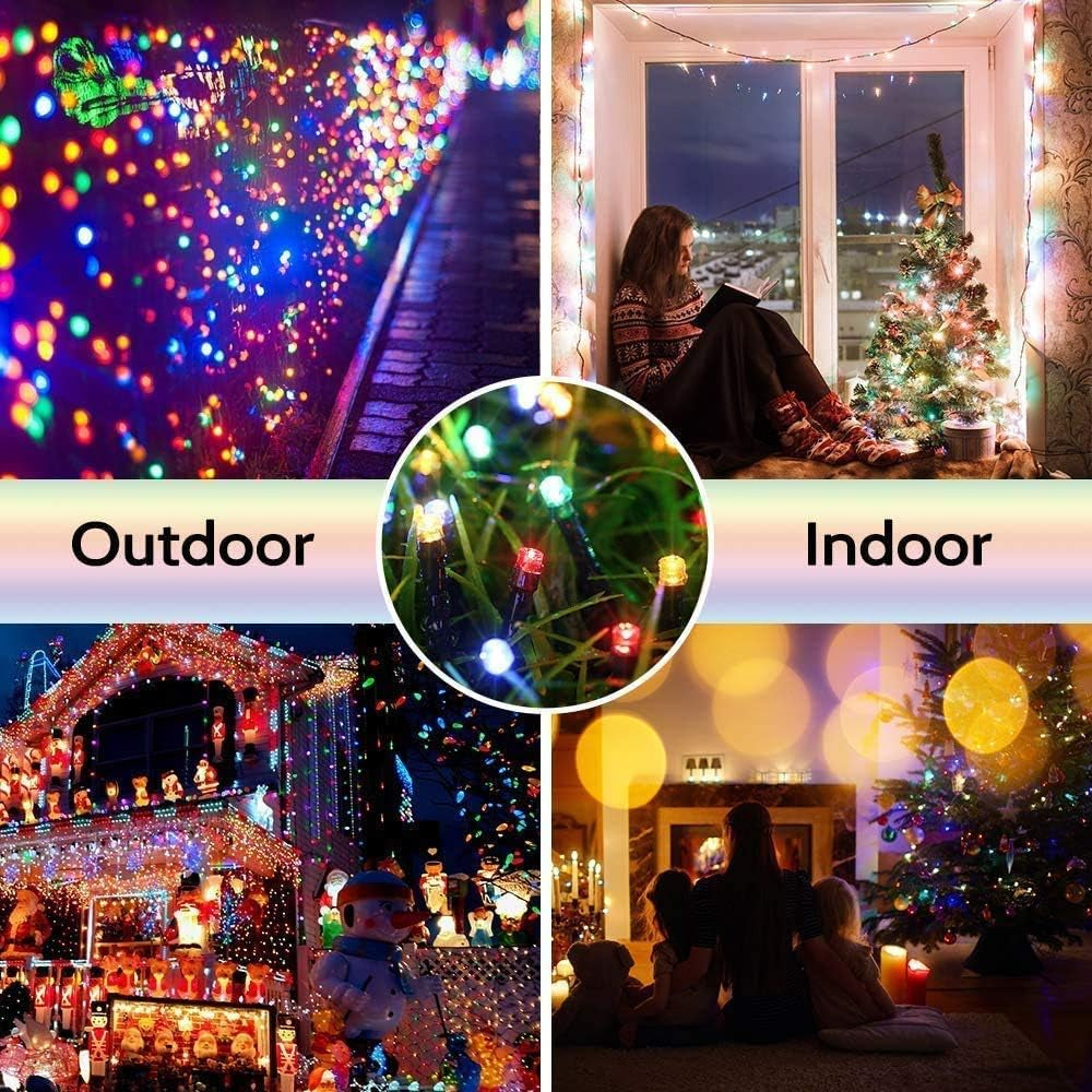 82 Ft Christmas String Lights - 200 LED Multi-Color (8 Modes)