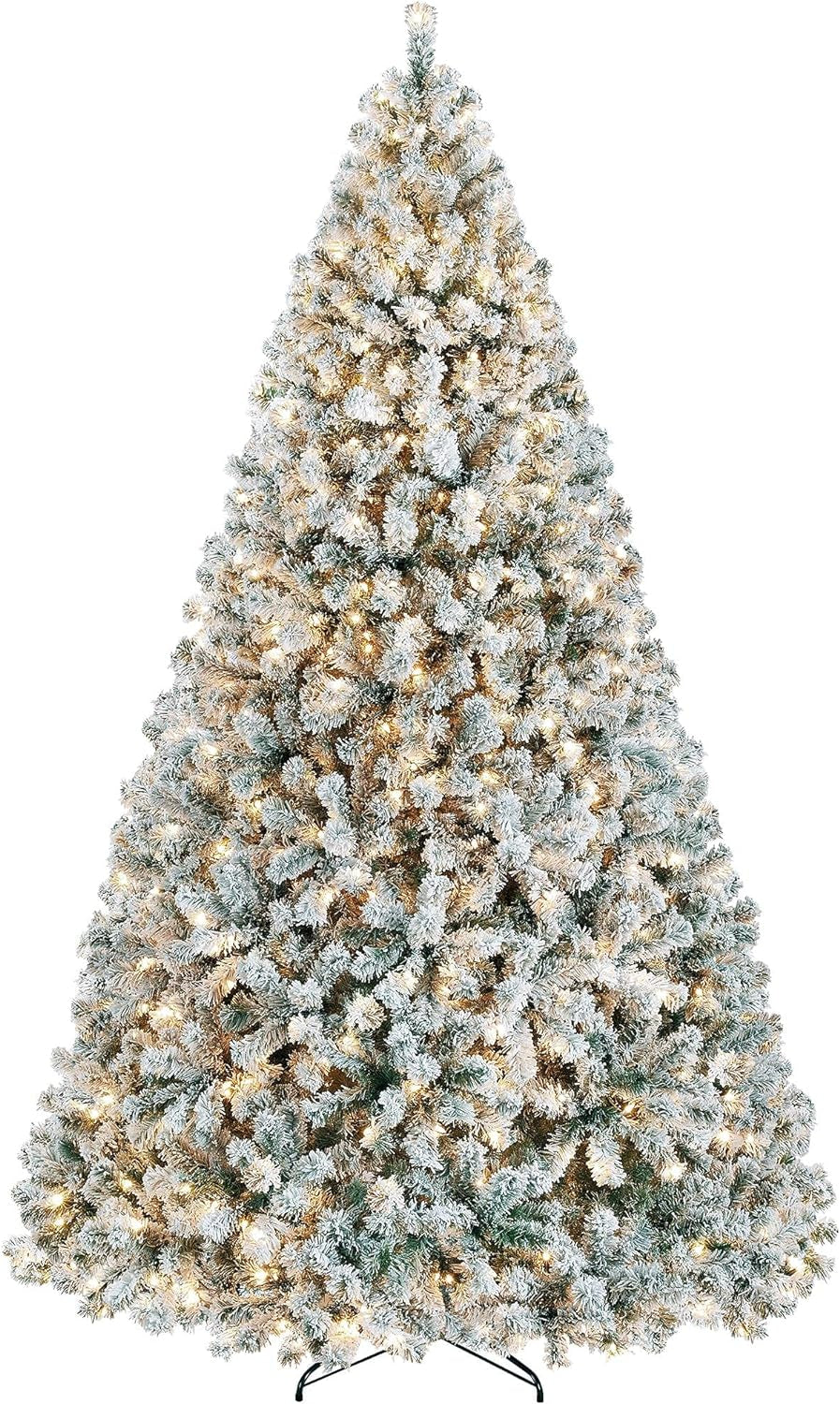 9-Foot Pre-Lit Snow Flocked Artificial Christmas Tree with Warm White Lights