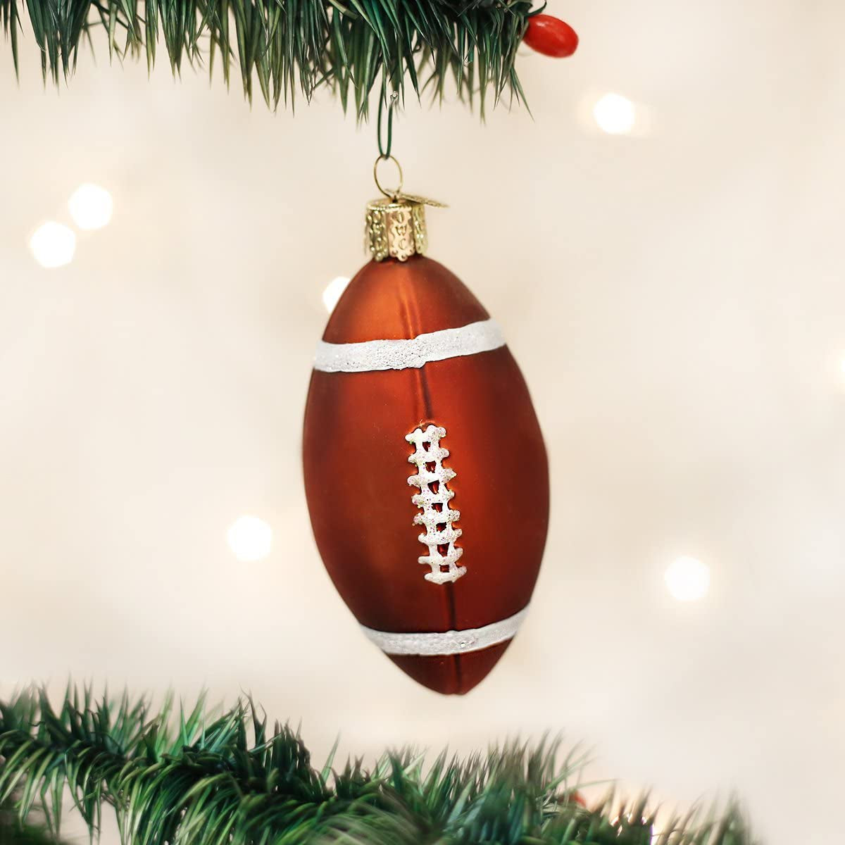  Football Glass Blown Ornament 