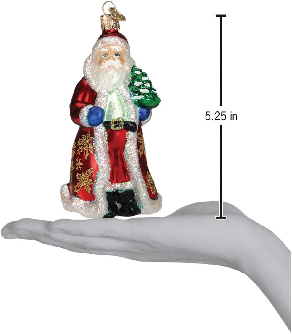  Santa Glass Blown Ornaments