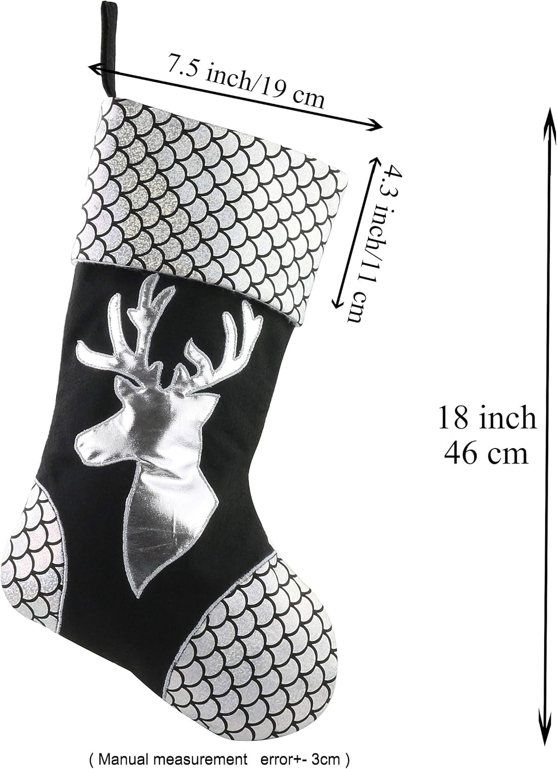 Luxury Silver Christmas Stockings (Set of 3)