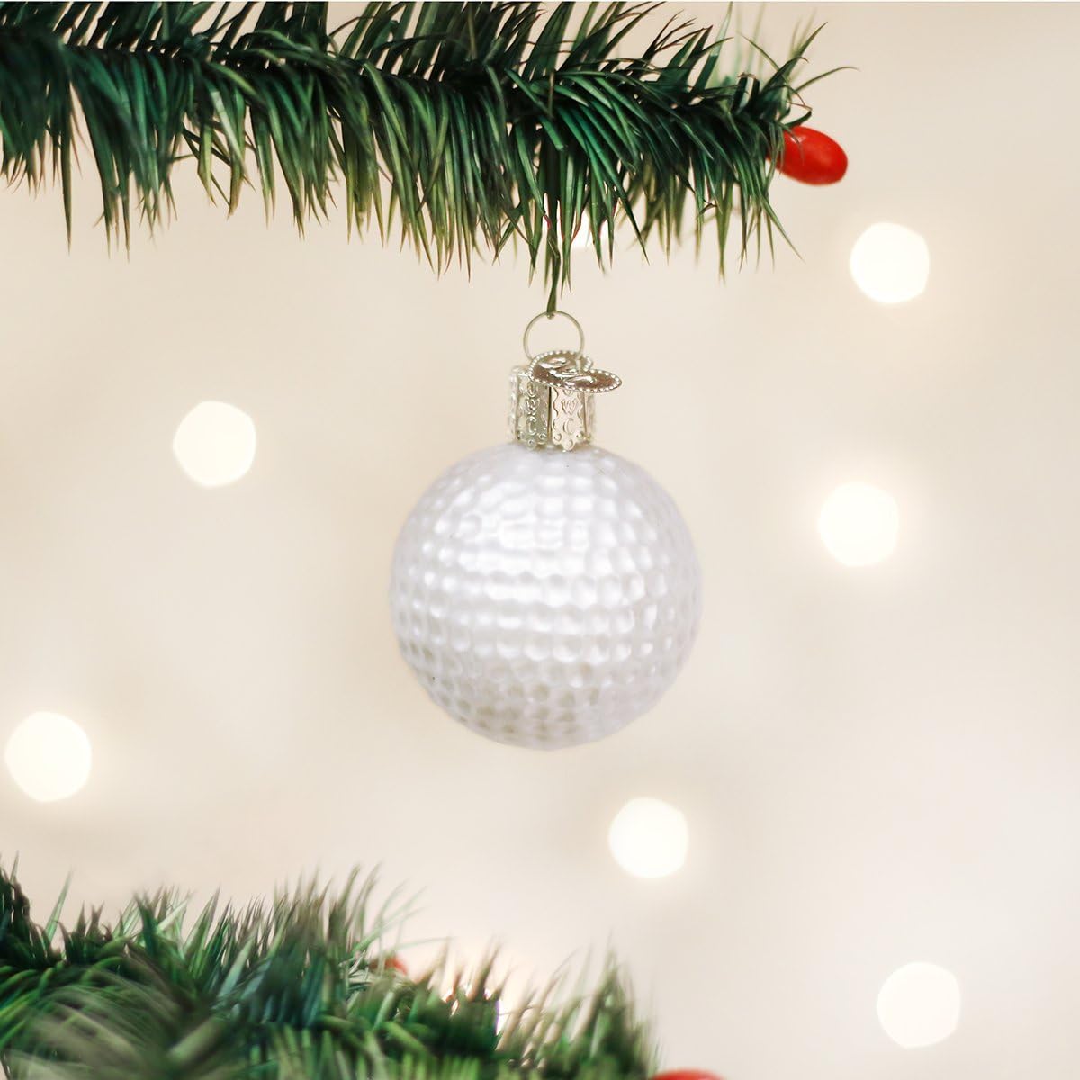 Golf Ball Glass Blown Ornament