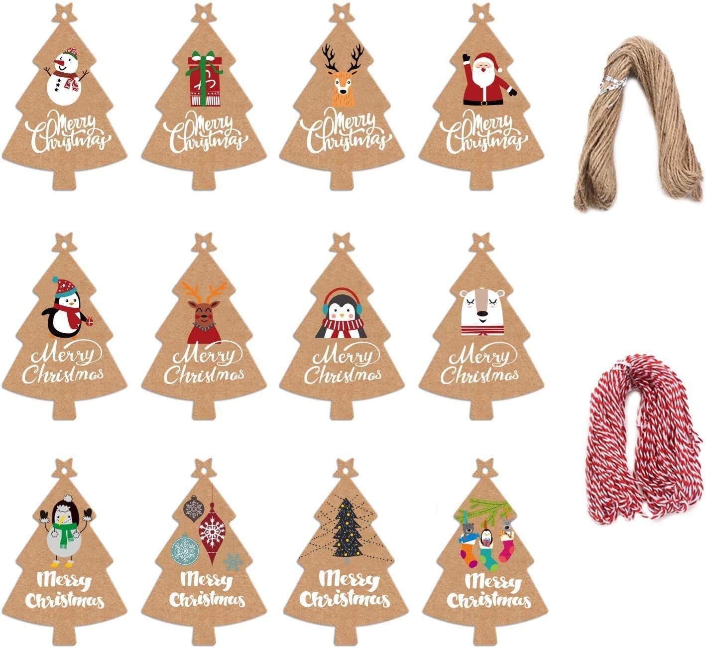  Christmas Kraft Paper Gift Tags -120