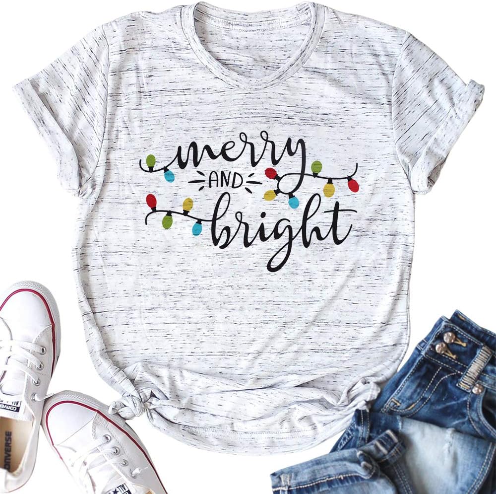 Merry and Bright Christmas Lights T-Shirts