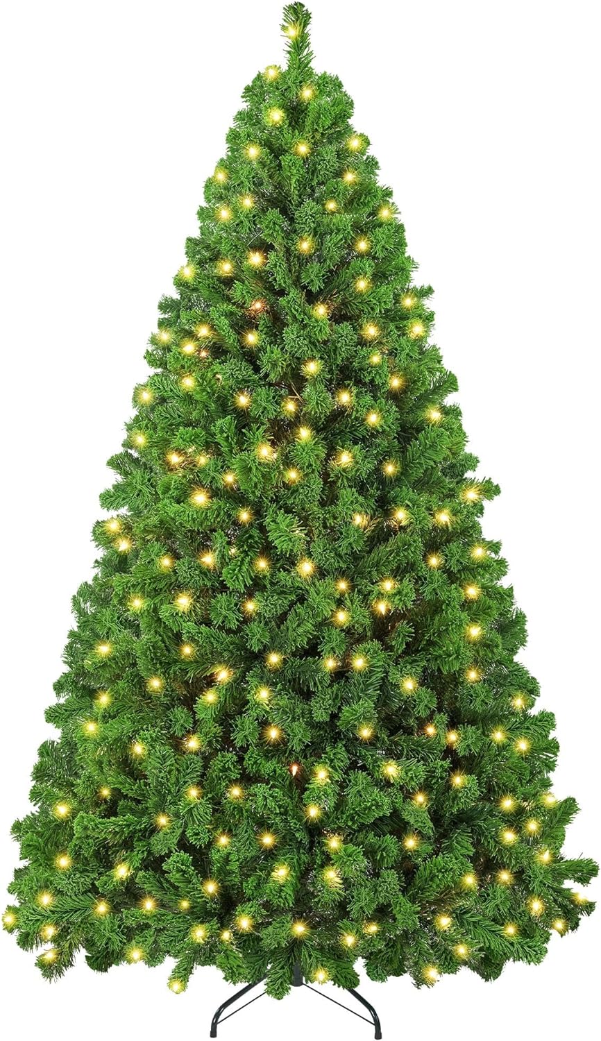 9-Foot Pre-Lit Snow Flocked Artificial Christmas Tree with Warm White Lights