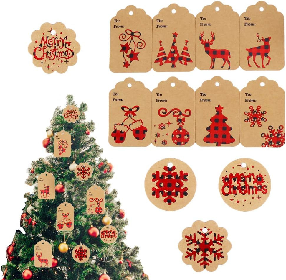  Christmas Kraft Paper Gift Tags -120