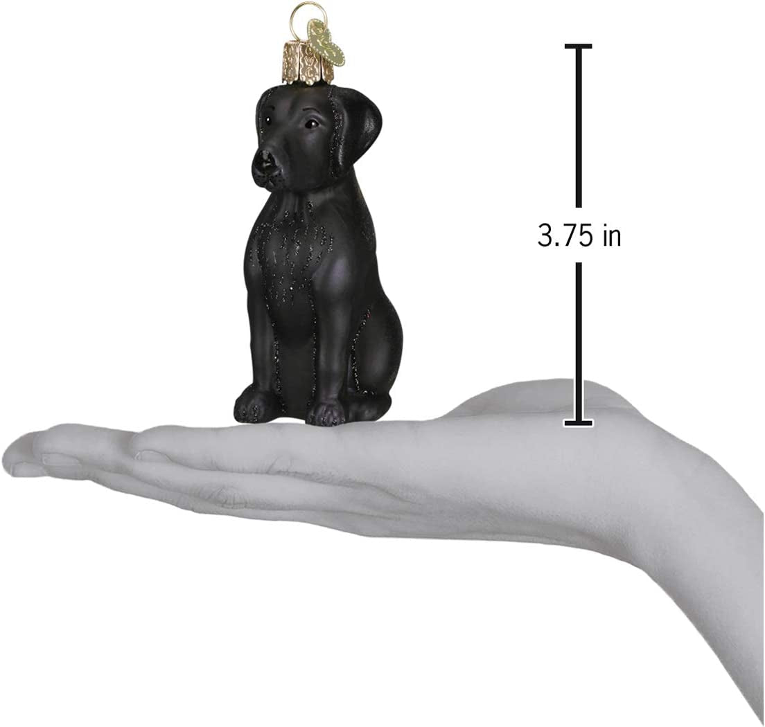 Black Labrador  Glass Blown Ornament