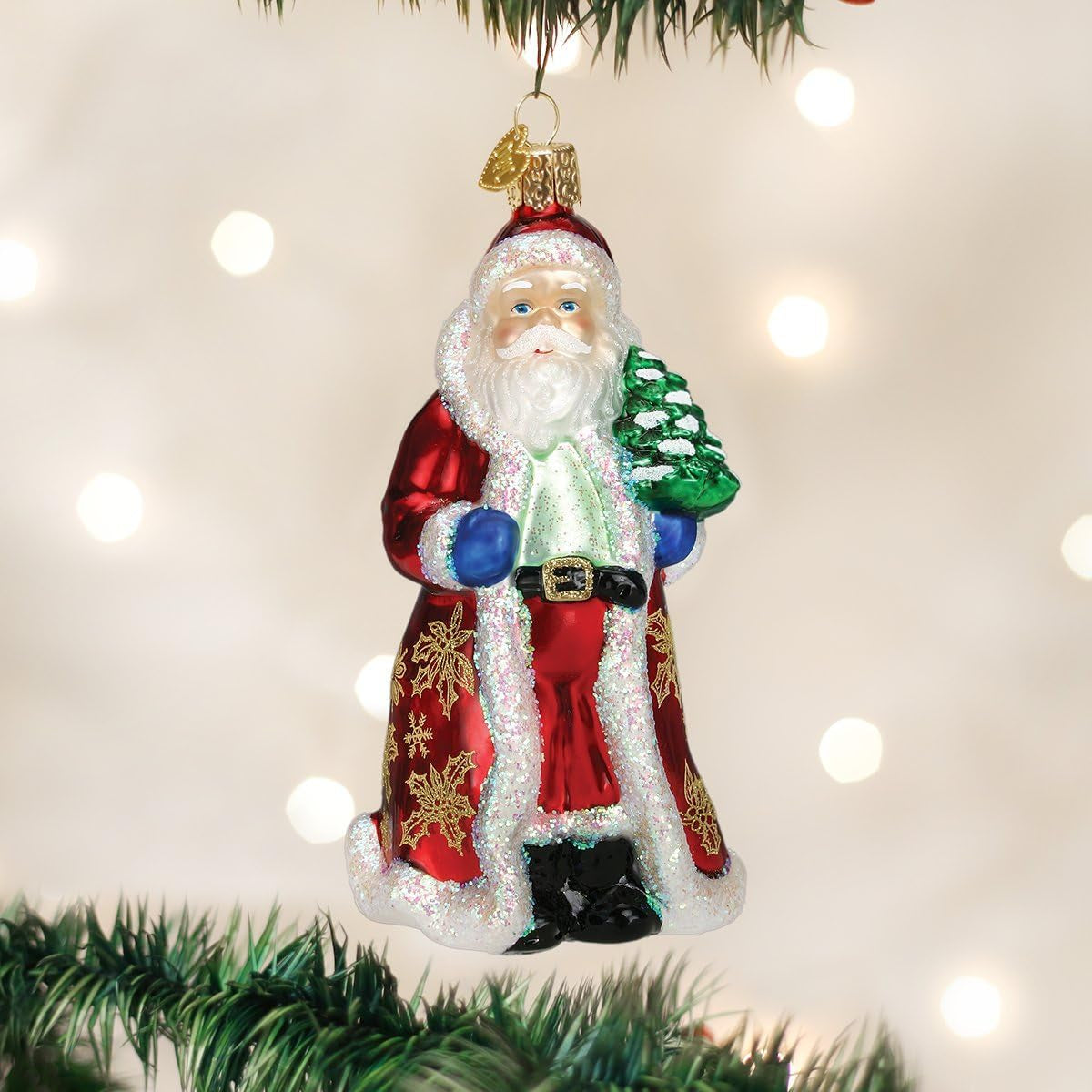  Santa Glass Blown Ornaments