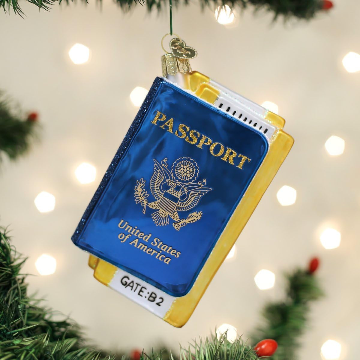 Passport Glass Blown Ornament 