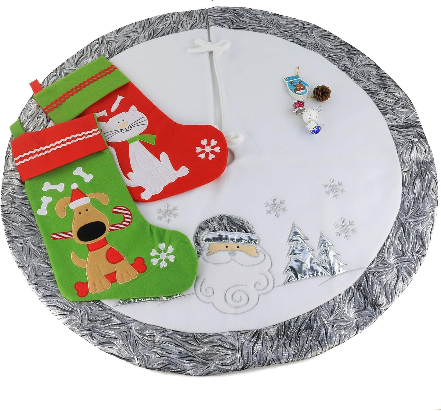  Luxury Silvery Christmas Tree Skirt