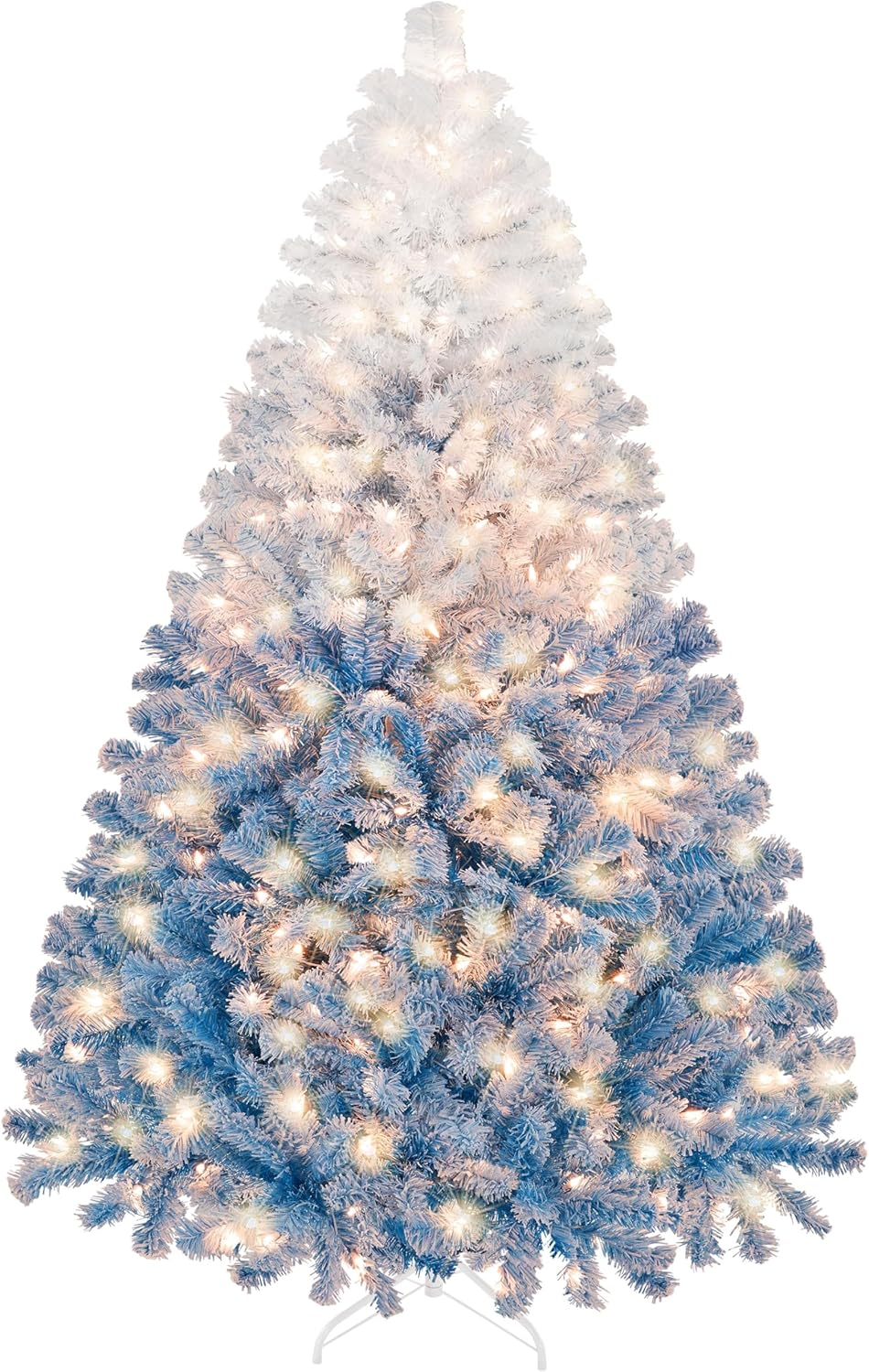 9-Foot Pre-Lit Snow Flocked Artificial Christmas Tree with Warm White Lights