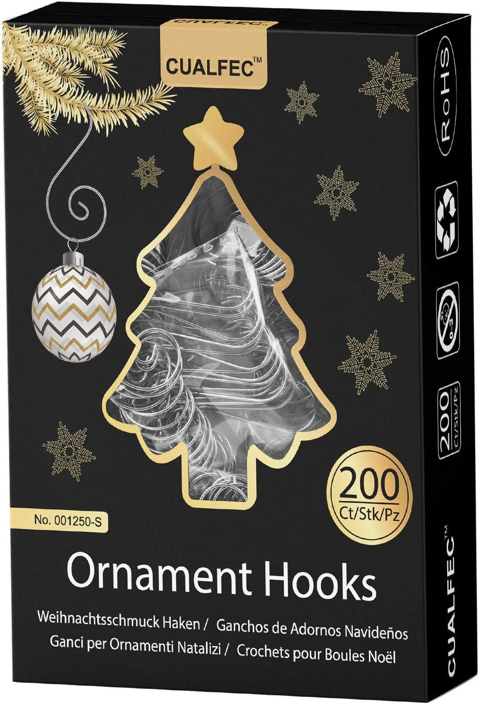 Christmas Ornaments Hooks  - 200 Count