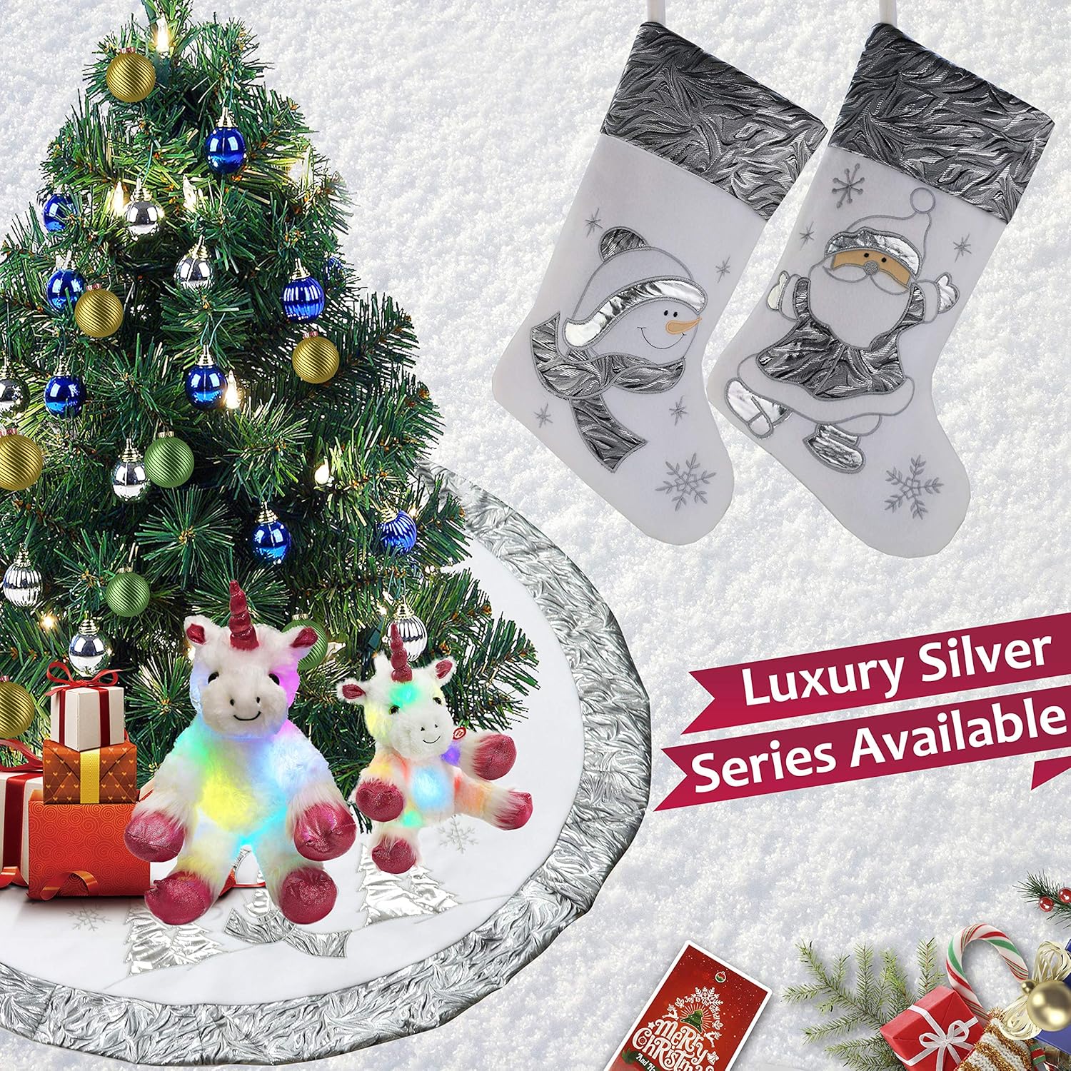  Luxury Silvery Christmas Tree Skirt