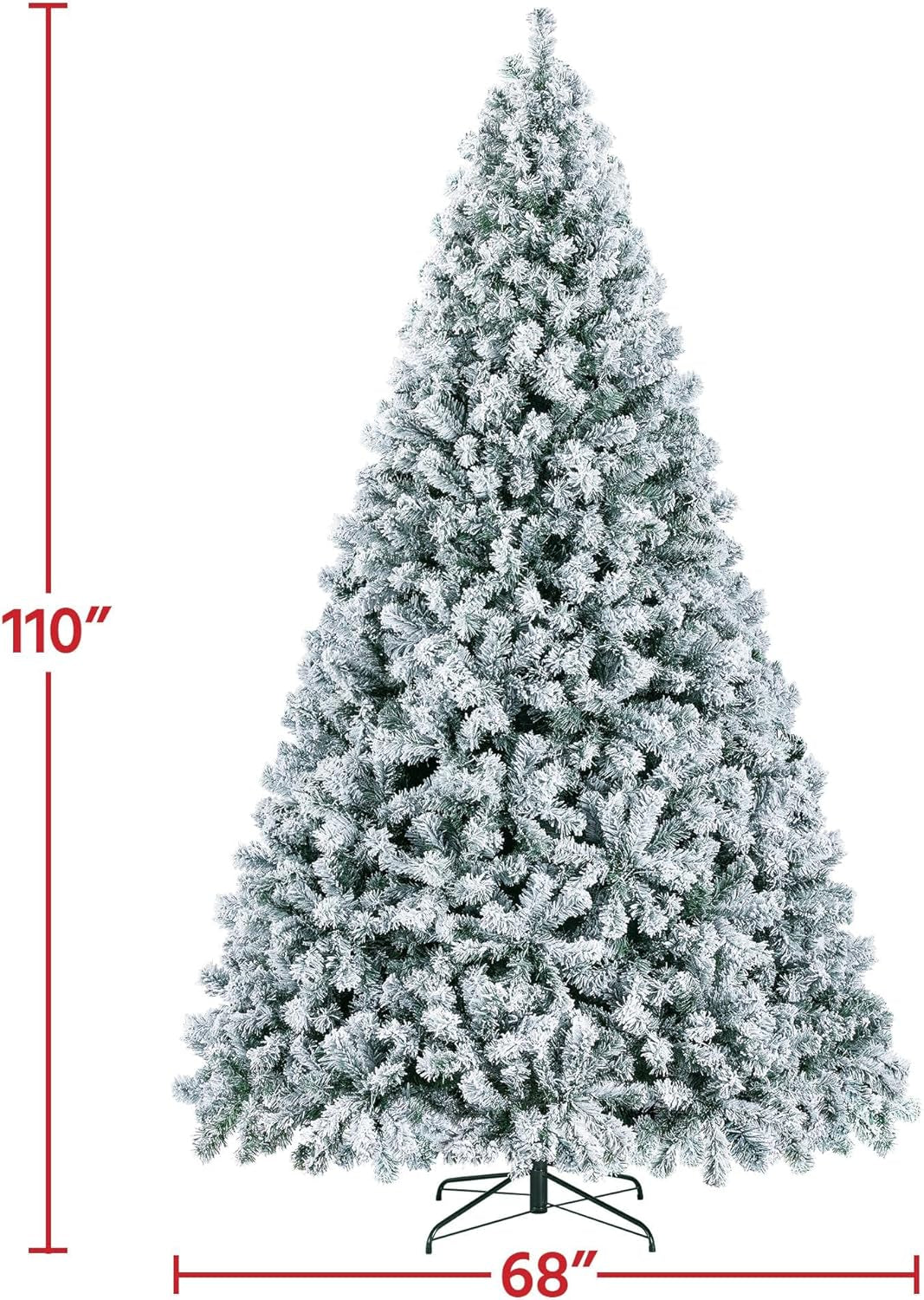 9-Foot Pre-Lit Snow Flocked Artificial Christmas Tree with Warm White Lights