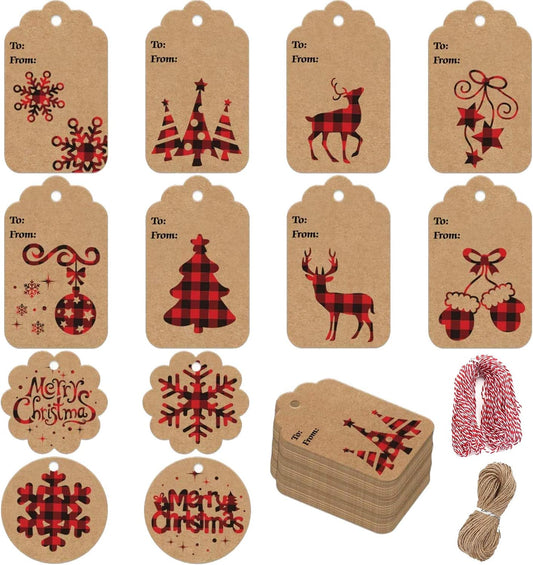  Christmas Kraft Paper Gift Tags -120