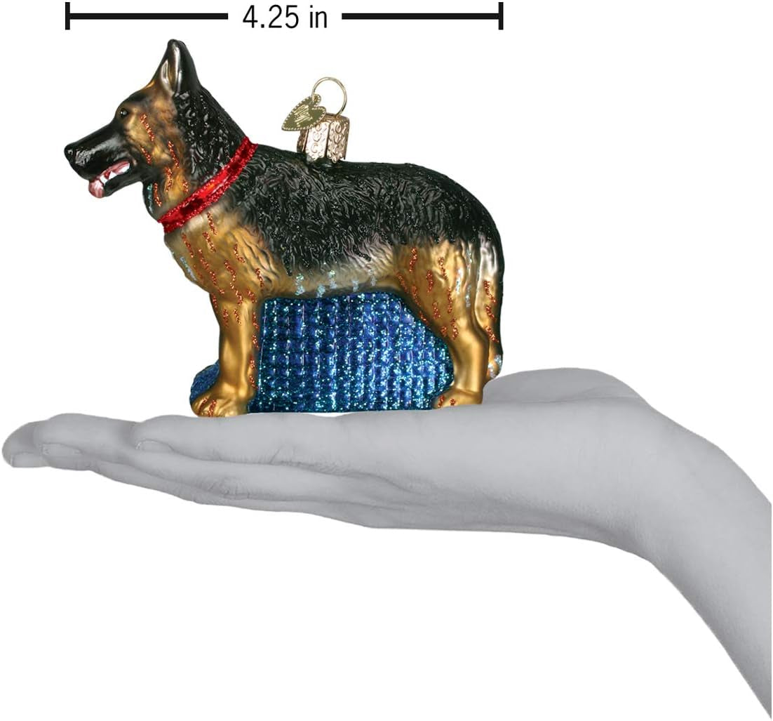  German Shepherd Glass Blown Ornament