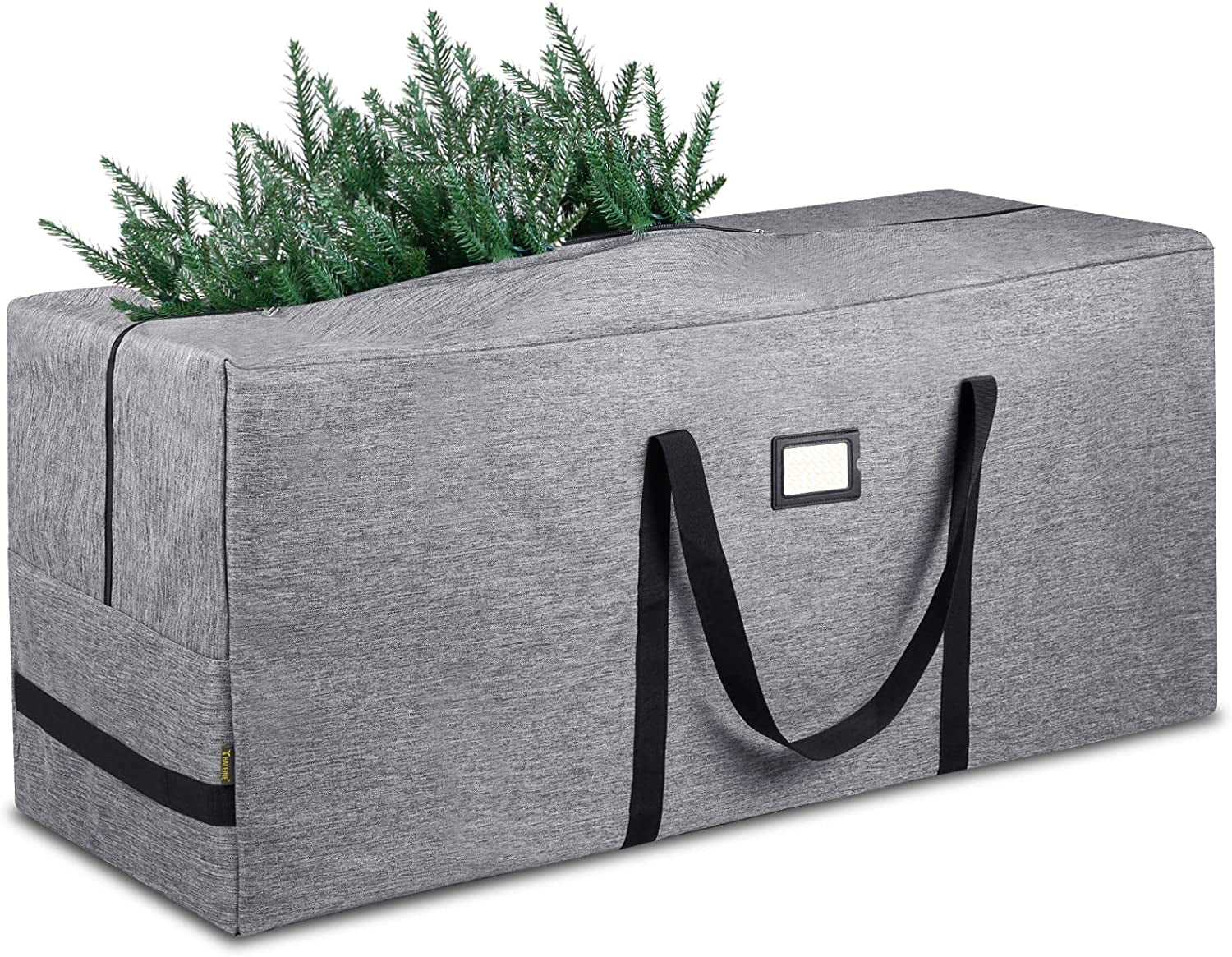 7.5 Ft Christmas Tree Storage Bag, Heavy Duty 900D Oxford Fabric with Reinforced Handles and Dual Zippers Wide Opening, Extra Large Storage Container for Trees and Decorations (Grey)