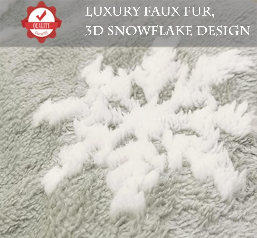 Faux Fur Snowflake Christmas Stockings (Set of 3)