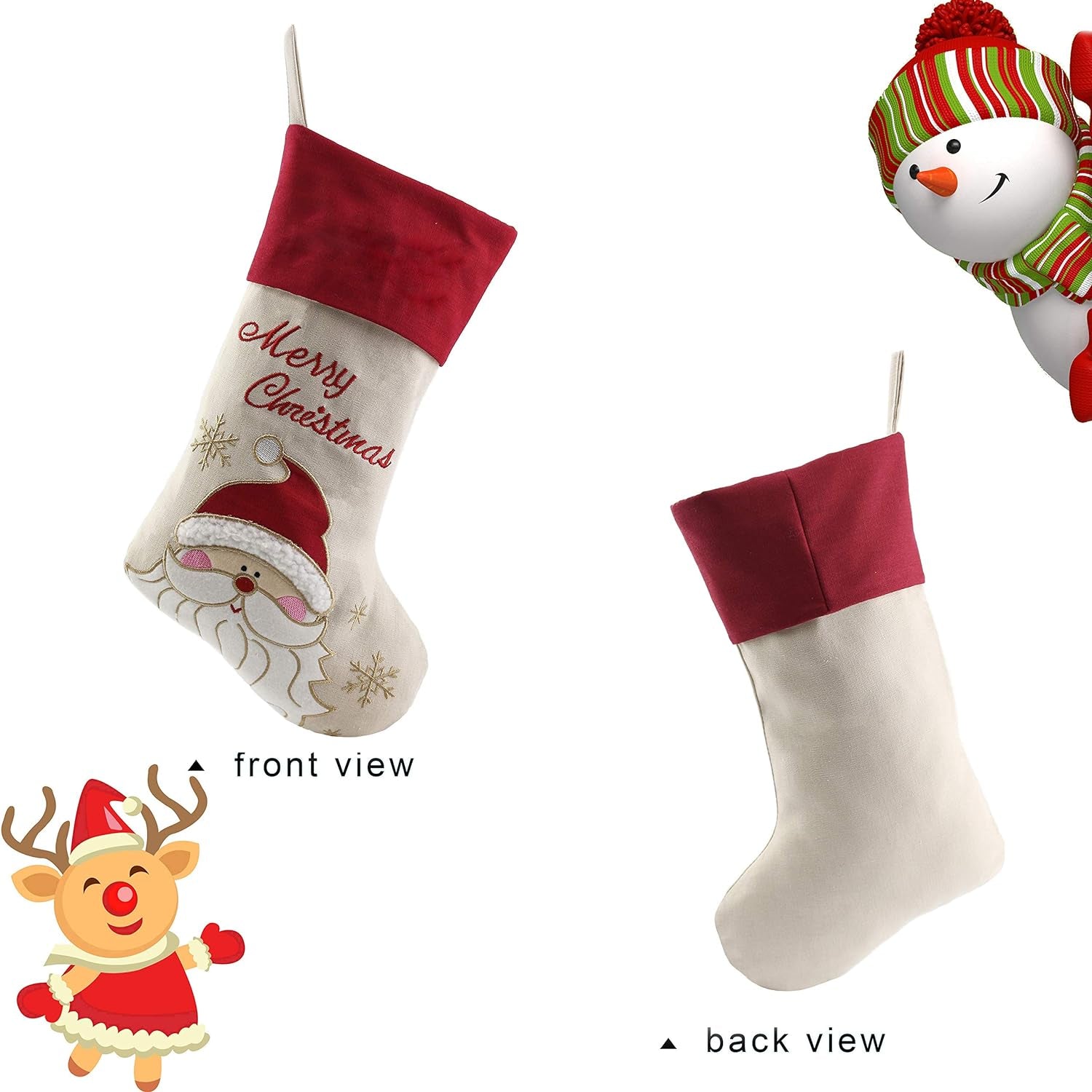 Vintage Christmas Stockings (Set of 3)