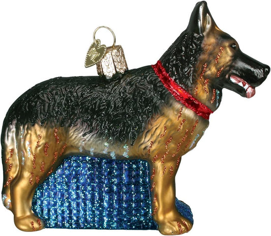  German Shepherd Glass Blown Ornament