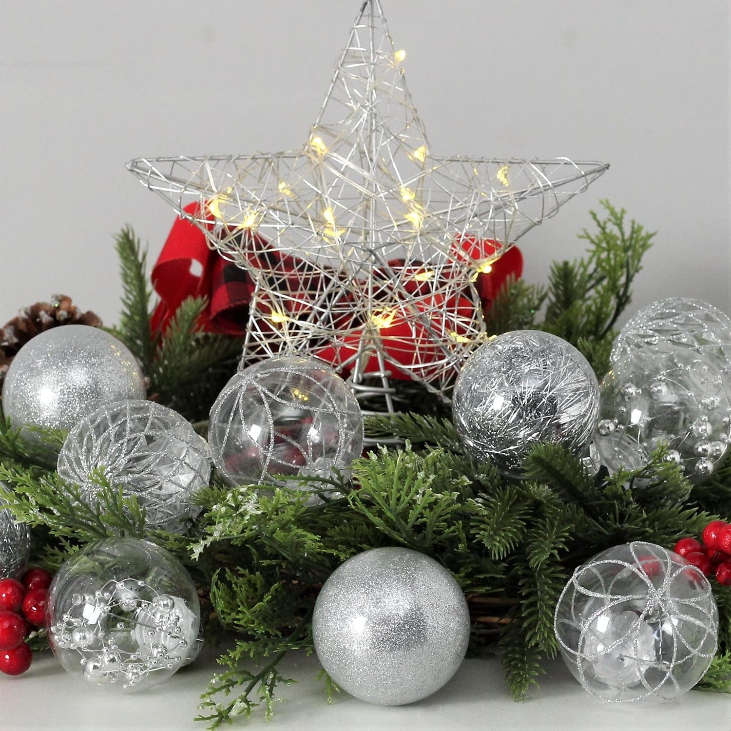 Clear Christmas Ball Ornaments - 30 Count