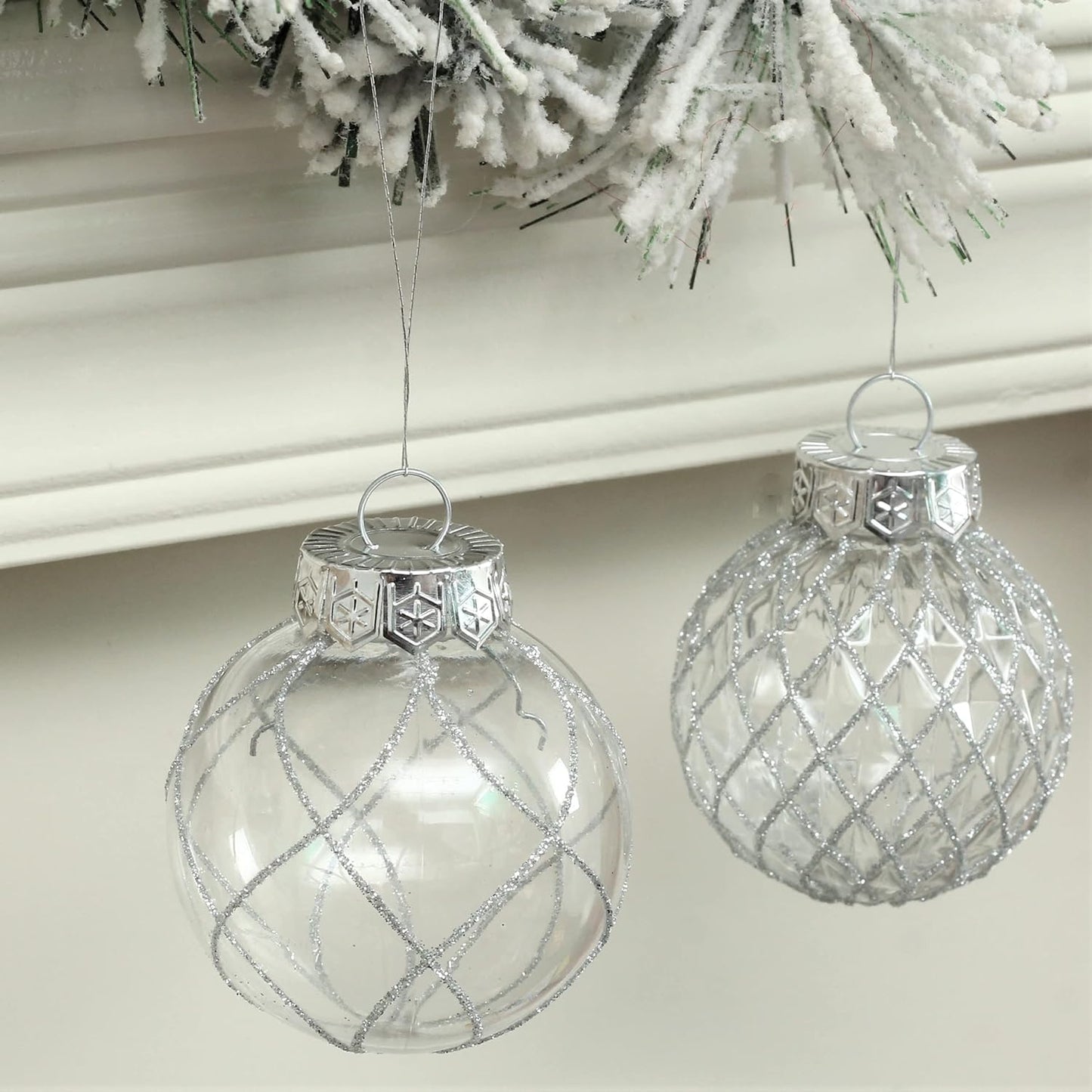 Clear Christmas Ball Ornaments - 30 Count